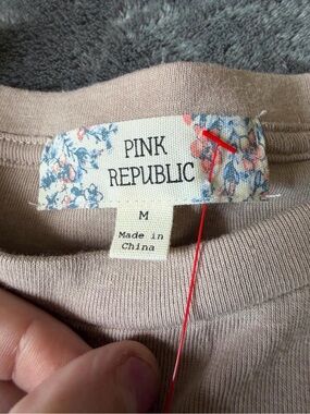PINK REPUBLIC Soft Dusty Rose Crewneck Tee